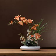 Silicone-Feel Dove Orchid Artificial Flower Arrangement Set - Modern Minimalist Silk Floral Decor for Living Room Home Display — view 11