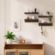 Wall-Mounted Shelf Solid Wood Coat Rack | Modern Home Storage — view 14