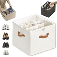 Foldable Fabric Shoe Storage Box with Dividers | Organize & Protect — view 6