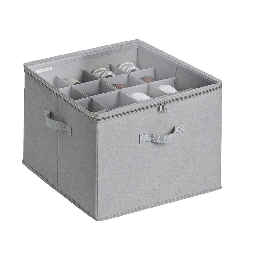 Foldable Fabric Shoe Storage Box with Dividers | Organize & Protect