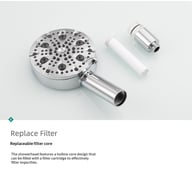 9-Setting Handheld Shower Head with Filtration | Chrome & Matte Black — view 11