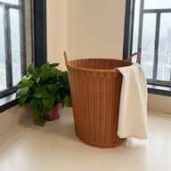 Woven Rattan Hand-braided Laundry Basket Storage Bin Rattan-style For Home Use — view 7