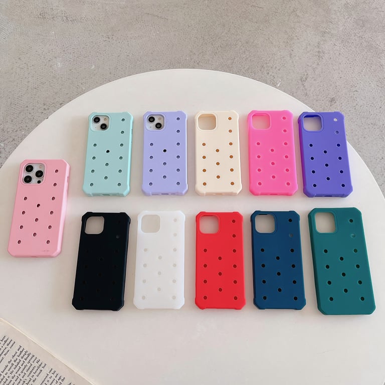 Multiple silicone phone cases displayed in various colors