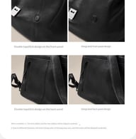 Vegetable-Tanned Leather Messenger Backpack | Convertible Design — view 10
