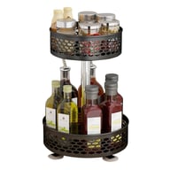 Rotating Spice Rack Carbon Steel Floor-Standing Kitchen Shelf — view 6