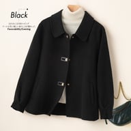 Short Doll-Collar Double-Faced Wool Coat for Women | Canadian — view 3