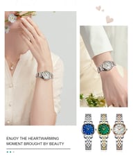 Rhinestone Ultra-thin Womens Shell-face Watch | Elegant Stainless Steel — view 10