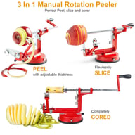 3-in-1 Apple Peeler Slicer Corer | Stainless Steel Manual Fruit Peeler — view 7