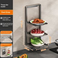 Punch-Free Foldable Kitchen Prep Rack | No-Drill Wall Mount — view 14