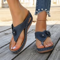 Fashionable Floral Slip-On Wedge Outdoor Sandals For Women — view 13