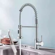 Modern Monobloc Pull Out Kitchen Mixer Tap Dual Spout Spray Single Lever 360 — view 1