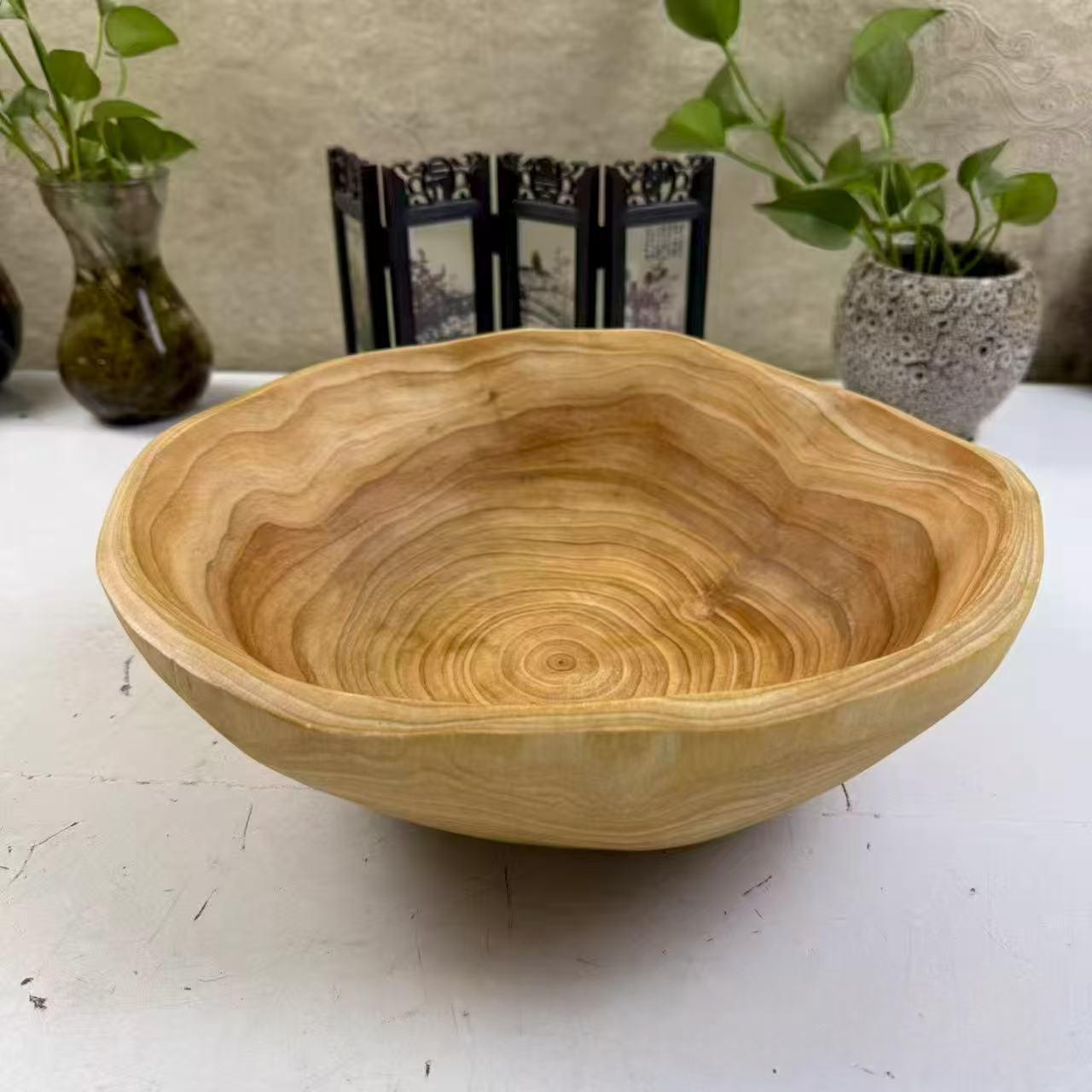 European-Style Wooden Boat-Shaped Fruit Tray | Solid Wood Serving Bowl