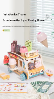 Wooden Ice Cream Model Playset Toy | Role-Play Store & Truck — view 8