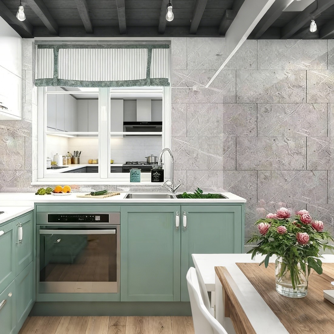20Pcs Self-Adhesive Marble Tile Wall Stickers | Kitchen Bathroom Decor