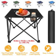 Foldable camping table with cup holders and carrying bag dimensions