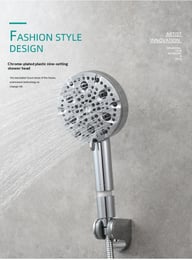 9-Setting Handheld Shower Head with Filtration | Chrome & Matte Black — view 18