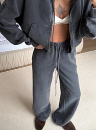 Womens Washed Hoodie Two-piece Set — view 20