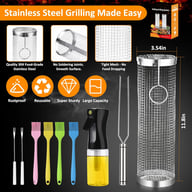 Rolling Grill Basket 304 Stainless Steel | BBQ Grilling Accessories — view 7
