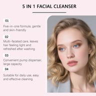 Hoygi 5 In 1 Multi-Effect Facial Cleanser, Gentle Skin-Friendly Daily Cleansing Pump Face Wash — view 2