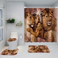 Artistic Shower Curtain 4-Piece Set with Bath Mats | Captain Fam — view 3