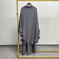 Women's Middle Eastern Robe Set with Attached Hijab | Modest Dress — view 12