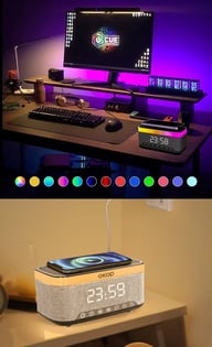 Bedside Alarm Clock with RGB Ambient Light | 15W Wireless Charging & Bluetooth Speaker — view 8