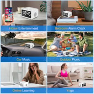 Digital Alarm Clock Radio with Bluetooth Speaker | USB Charging — view 9