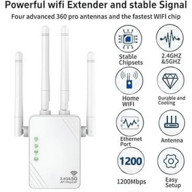 Dual-band WiFi booster with gigabit ethernet port and WPS button