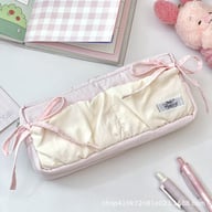 Cloud-Shaped Puff Pastry Bowknot Desk Organizer | Soft Pencil Case — view 2