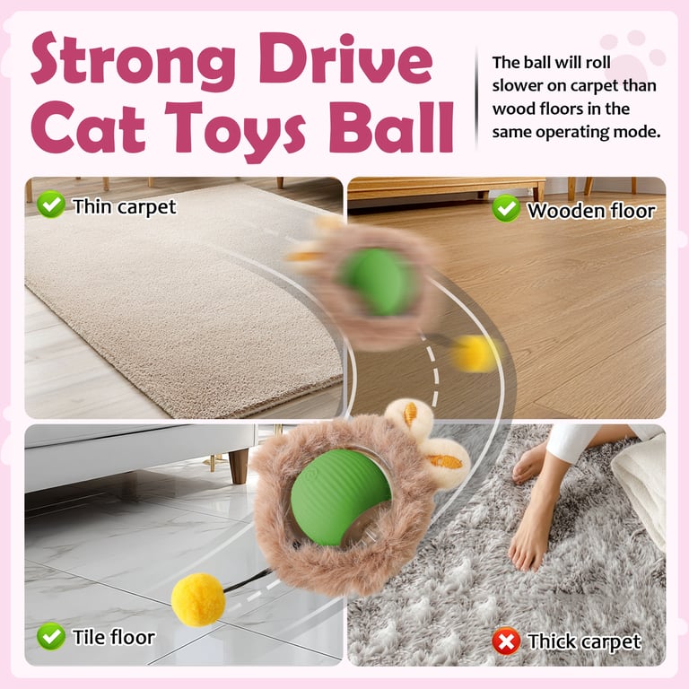 Detachable bunny ears and fluffy tail on interactive pet toy
