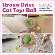 Automatic moving cat ball toy with detachable bunny ears and pom-pom tail