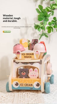 Wooden Ice Cream Model Playset Toy | Role-Play Store & Truck — view 7