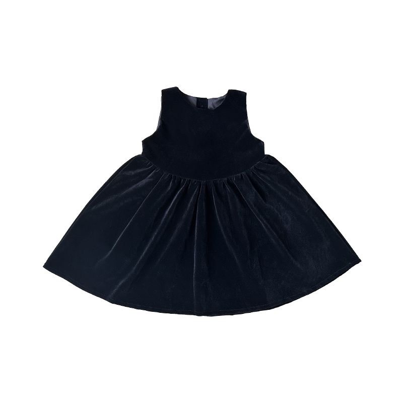 Children's Doll-collar Shirt And Black Vest Dress Set