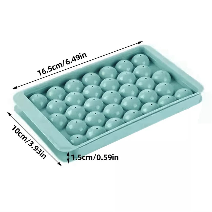 Ice Cube Tray With Lid | 33 Grids Ice Ball Maker Mould Round Easy Release