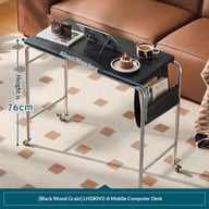 Simple Office and Bedroom Computer Desk Organizer with Wheels — view 6