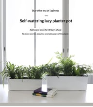 Rectangular Plastic Self-watering Lazy Flower Pot, Balcony Vegetable Planter — view 17