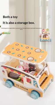 Wooden Ice Cream Model Playset Toy | Role-Play Store & Truck — view 10