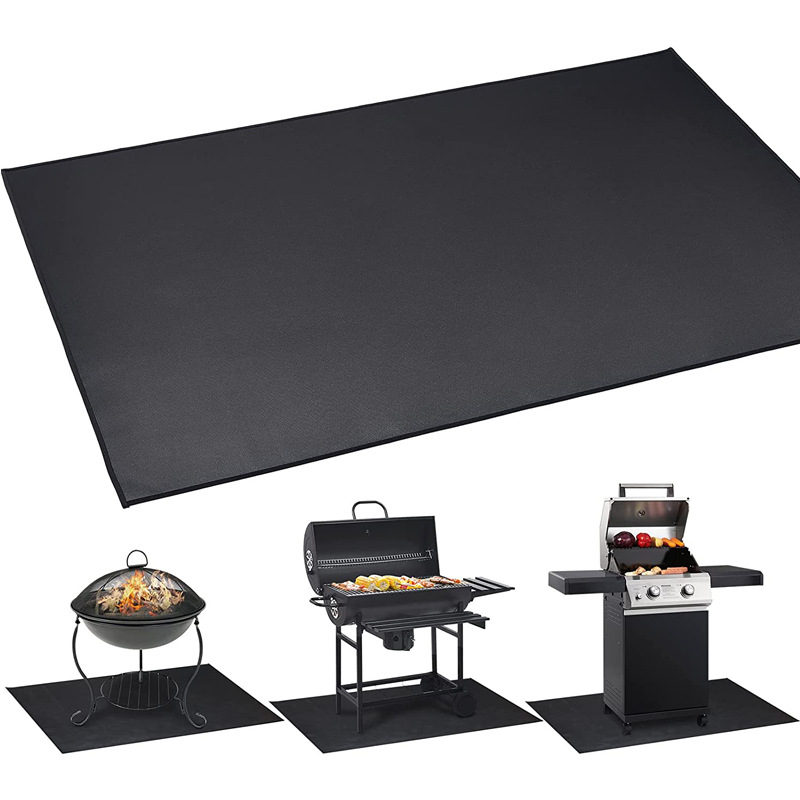 BBQ Grill Mat Flame-retardant Rectangular Protective Pad