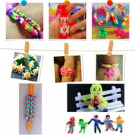 Close-up of premium silicone rubber loom bands in vibrant colors and patterns