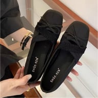 Women Vintage Ruffle Ballet Flats with Cross Band Bow | Comfort Daily Wear — view 1