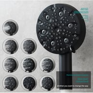 9-Setting Handheld Shower Head with Filtration | Chrome & Matte Black — view 17