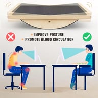 Wooden balance board demonstrating posture improvement and blood circulation benefits