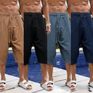 Summer Linen Capri Pants Men's Ice Silk — view 4