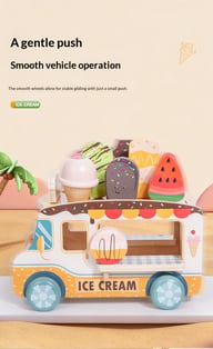 Wooden Ice Cream Model Playset Toy | Role-Play Store & Truck — view 6