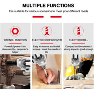 1000Nm Cordless Impact Wrench Drill Gun | 2 Battery Ratchet Driver — view 8