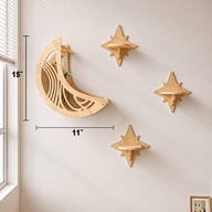 Wooden Star And Moon Hammock Cat Wall Set | Home & Kitchen Pet Furniture — view 15