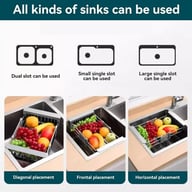 Adjustable Immersion Sink Dish Drying Rack With Stainless Steel Drain Basket - Portable And Retractable Space-Saving Fruit And Vegetable Solution(UPS/UPS logistics delivery supports self-pickup) — view 16