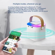 Karaoke Machine Bluetooth Speaker with 2 Wireless Mics & RGB Lights — view 12