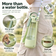 3-in-1 Dog Water Bottle with Mist Sprayer & Food Storage | Pet Travel Dispenser — view 10