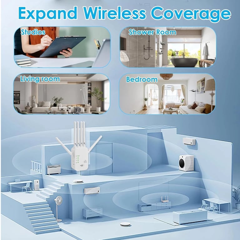 WiFi repeater showing thermal design for stable 24/7 operation